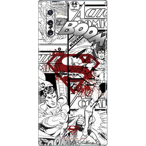 DC Comics Superman Comic Pattern Logo in Red Galaxy Note 10 Skin